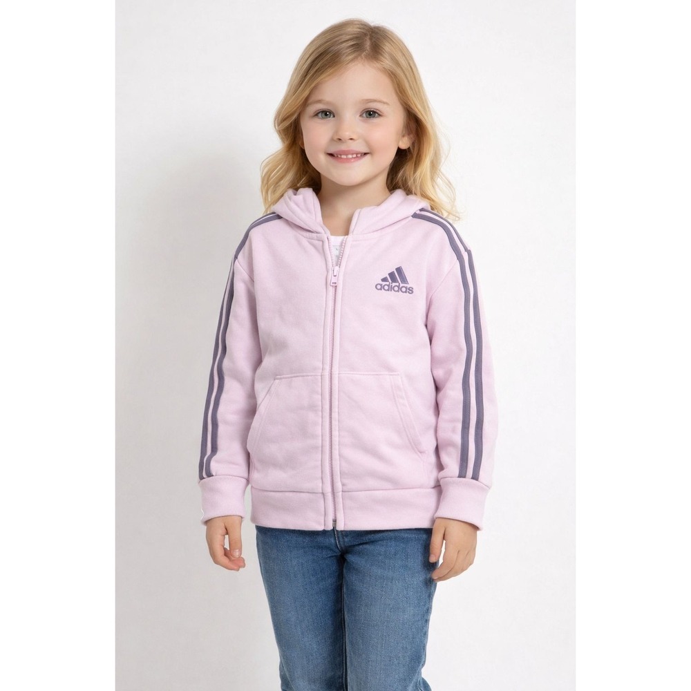 ADIDAS & ALL IN THE MOTION Lot Of 2 Hoodie Girls Sweatshirt Pink White Size 6/7